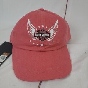 Harley Davison Motorcycles Hat Cap Women's  Wounded Warrior Project‎ Salmon NWT